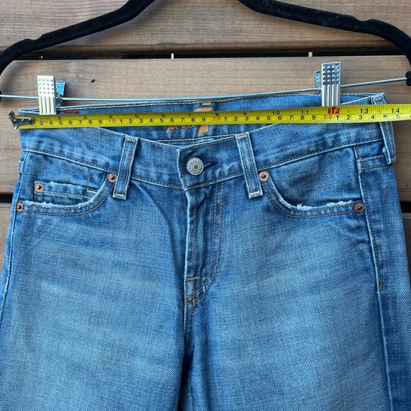 Vintage 7 for all Man Kind kick flares, medium wash, distressed. Size 25 - Picture 11 of 13
